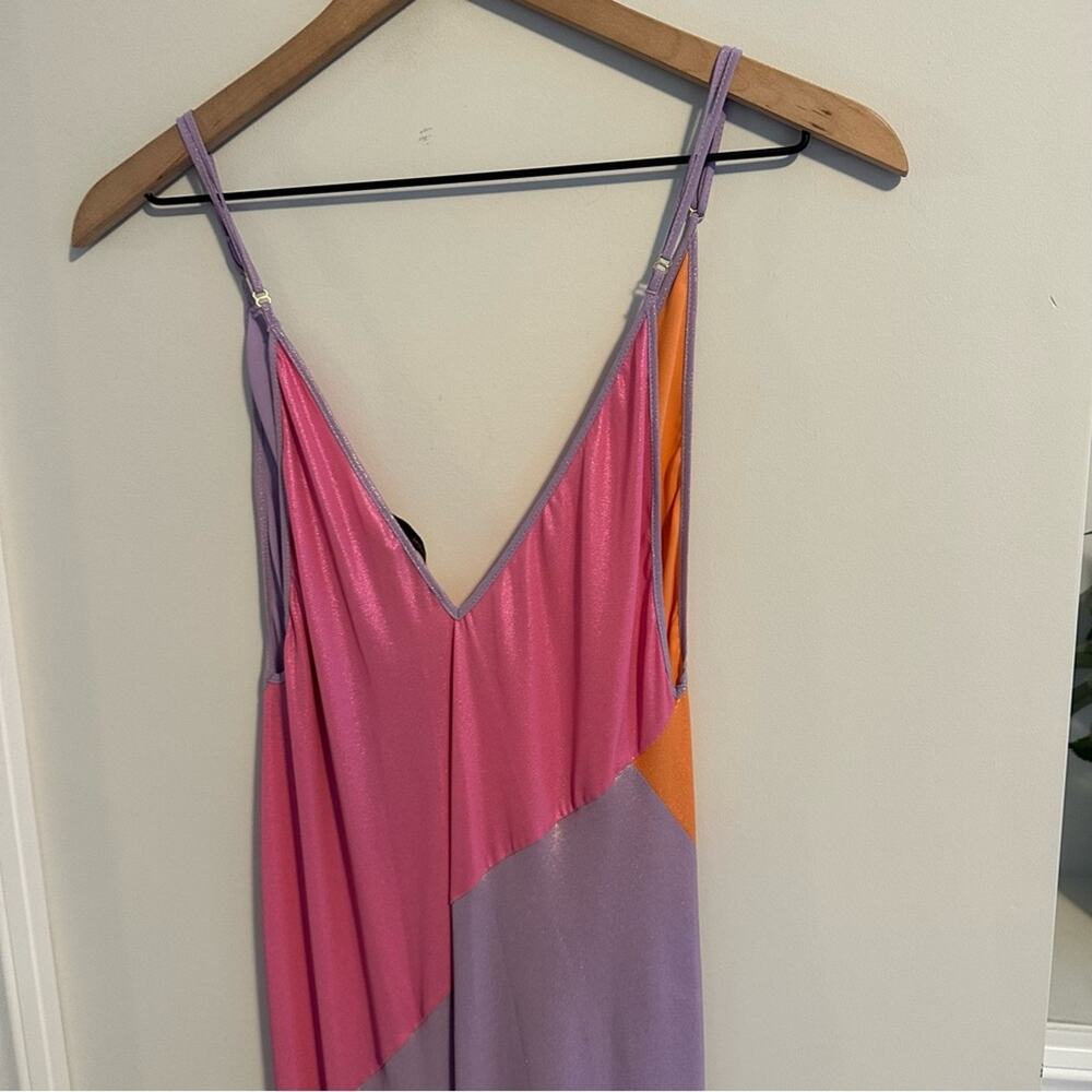 NWT Brogger Pink Orange Long Gown Maxi Dress Medium - Picture 8 of 14